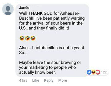 Yeast comments on AB InBev social backlash post