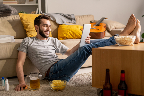 Man enjoying a beer for online festival post