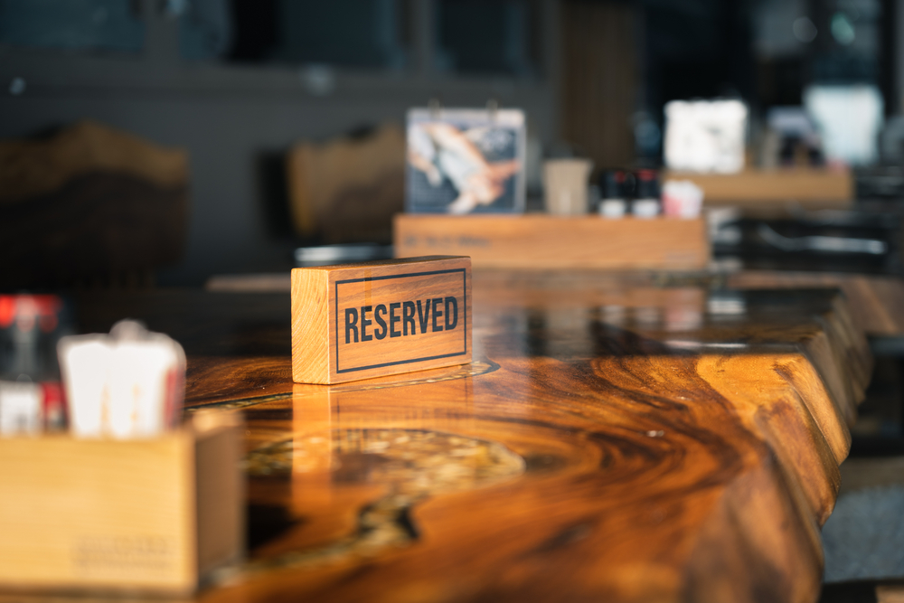 Reserved table photo for COVID homepage post