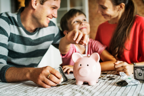 Family saving money photo for funding sources post