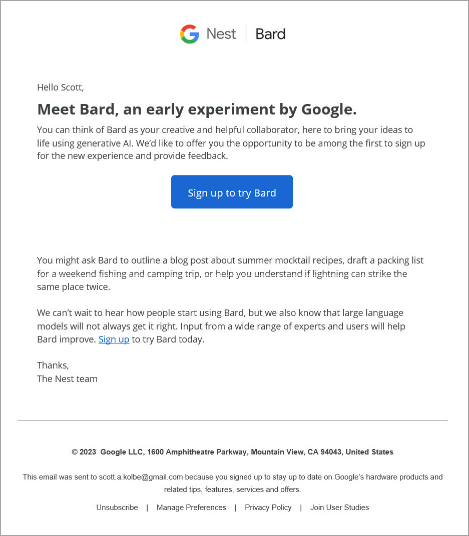 Google Bard invitation image for Craft Beer Professionals post