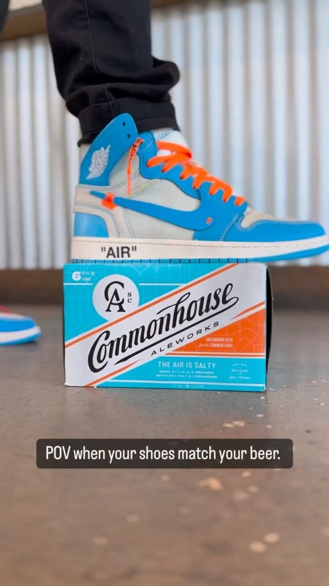 If you know our bartender, Bo, you know his sneaker collection is 🔥 🔥 🔥. We asked if he had a pair that matched any of the can labels…he did not disappoint. Which is your favorite? #sneakers #sneakerheads #chs #chsbeer #commonhousealeworks