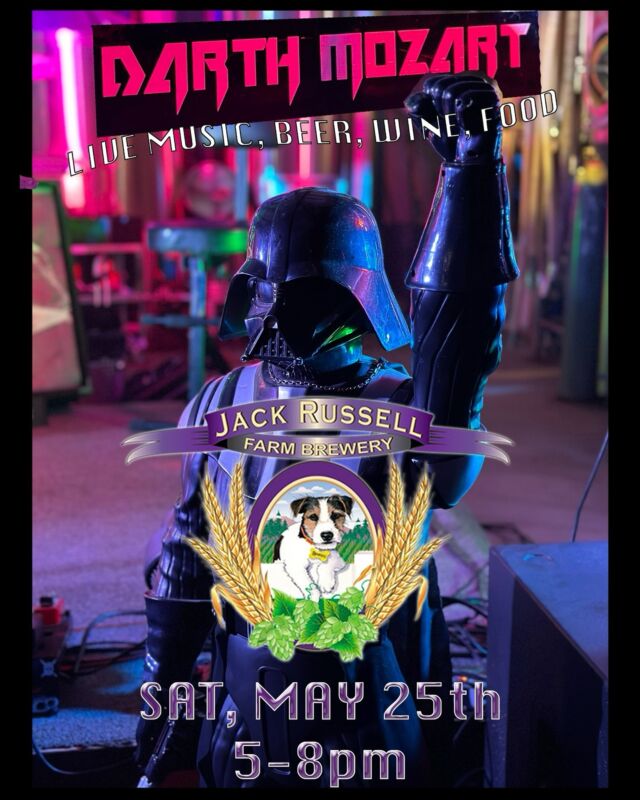 Join us May 25th for @darthmozart playing live music 5-8 pm 🎶 The Spring Makers market will be happening the same day 12-6 pm. Join us! 
.
.
#jackrussellfarmbrewery #jackrussellbrewery #applehillofficial #applehill #visitapplehill #applehilltourguide #sacbeer #camino #craftbeer #sacbeerenthusiasts #handcraftedbeer #cider #hardcider #visitgoldcountry #visiteldoradocounty #eldoradocounty #appleblossom #brewery #brewerylife #localbusiness #foodtruck #visiteldorado #visiteldoradocounty