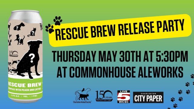 TODAY!! Come out tonight for the introduction of the 2024 Spokesdog & Spokescat and the official unveiling of the Rescue Brew cans! The fun kicks off at 5:30, see you there! #charlestonanimalsociety #commonhousealeworks #chsbeer #chswithdogs #beerforgood #lowcountrydogs