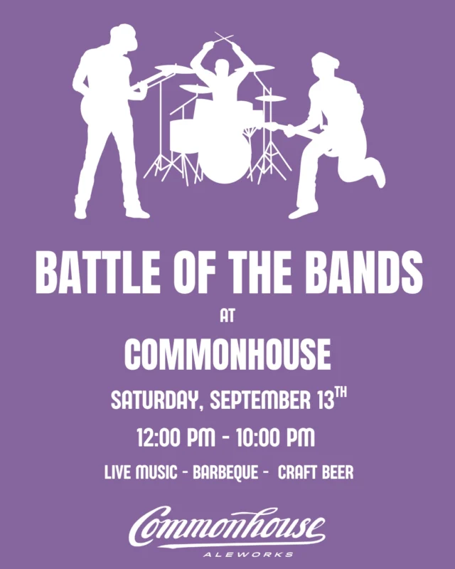 This Saturday: It's the Battle Of The Bands! This event will include live band karaoke, music trivia, a vendor market, and block party. The winning band gets an opening slot at the Music Farm and a paid gig at Commonhouse Aleworks, so we need your help deciding who's the best new band in CHS! 

Whether you're headed to see Sierra Ferrell Saturday night, or just want to listen to some great bands, come on by and have some fun with us!

Schedule:
12pm to 4pm: Battle of the Bands & Music Trivia
12pm to 6pm: Vendor Market
4pm to 7pm: Live Band Karaoke