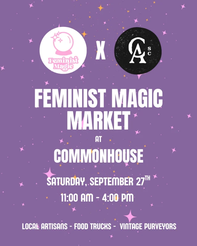We're so excited to, once again, host this year's Feminist Magic Market 

With 50+ local vendors and food trucks, we can't think of a better way to spend your saturday afternoon!