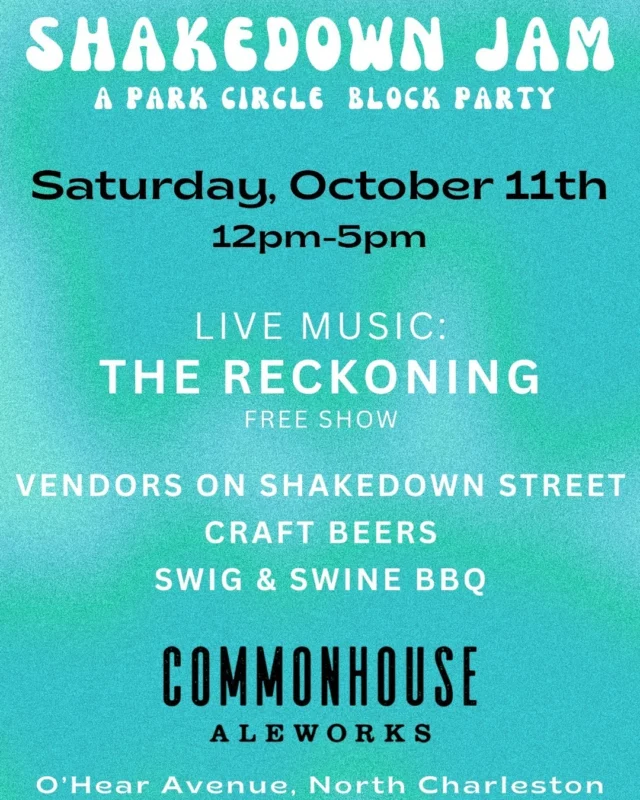 What a long strange trip it’s been, and it all leads to Shakedown Jam🕺.

Join us on Saturday, October 11th, for an afternoon of free live music by The Reckoning, craft brews, BBQ, and a pop-up Shakedown Street full of vendors!

Grab your tie-dye, your dancing shoes, and your crew. Let’s jam from 12–5 PM at Commonhouse Aleworks.