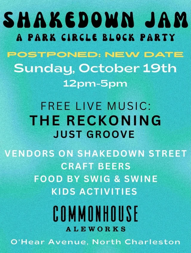 🚨 NEW DATE ALERT! 🚨

Due to the forecasted weather, Shakedown Jam: A Park Circle Block Party has been postponed to Sunday, October 19 from 12–5 PM on O’Hear Avenue.

Same great lineup, same good vibes, just a new date 🍻

Mark your calendars and come ready to jam with us! 🎶