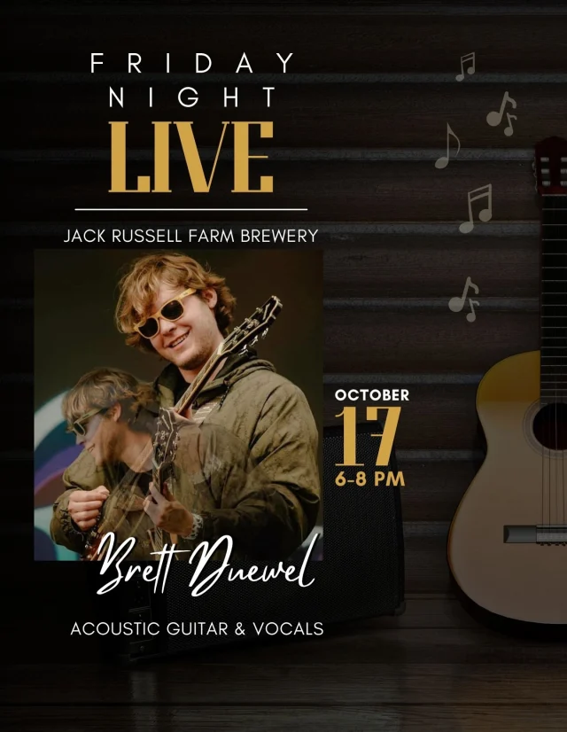Join us tonight for Friday Night Live Music with Brett Duewel 6-8 pm. @valenz_tacos3 will be onsite starting at noon & @thesliceshack will be open at 1pm today.  So come hungry!