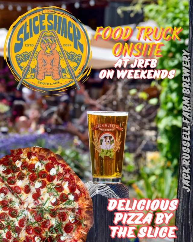 Starting this weekend @thesliceshack will be onsite here at Jack Russell Farm Brewery!